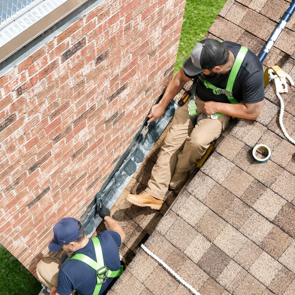 Chimney flashing repair