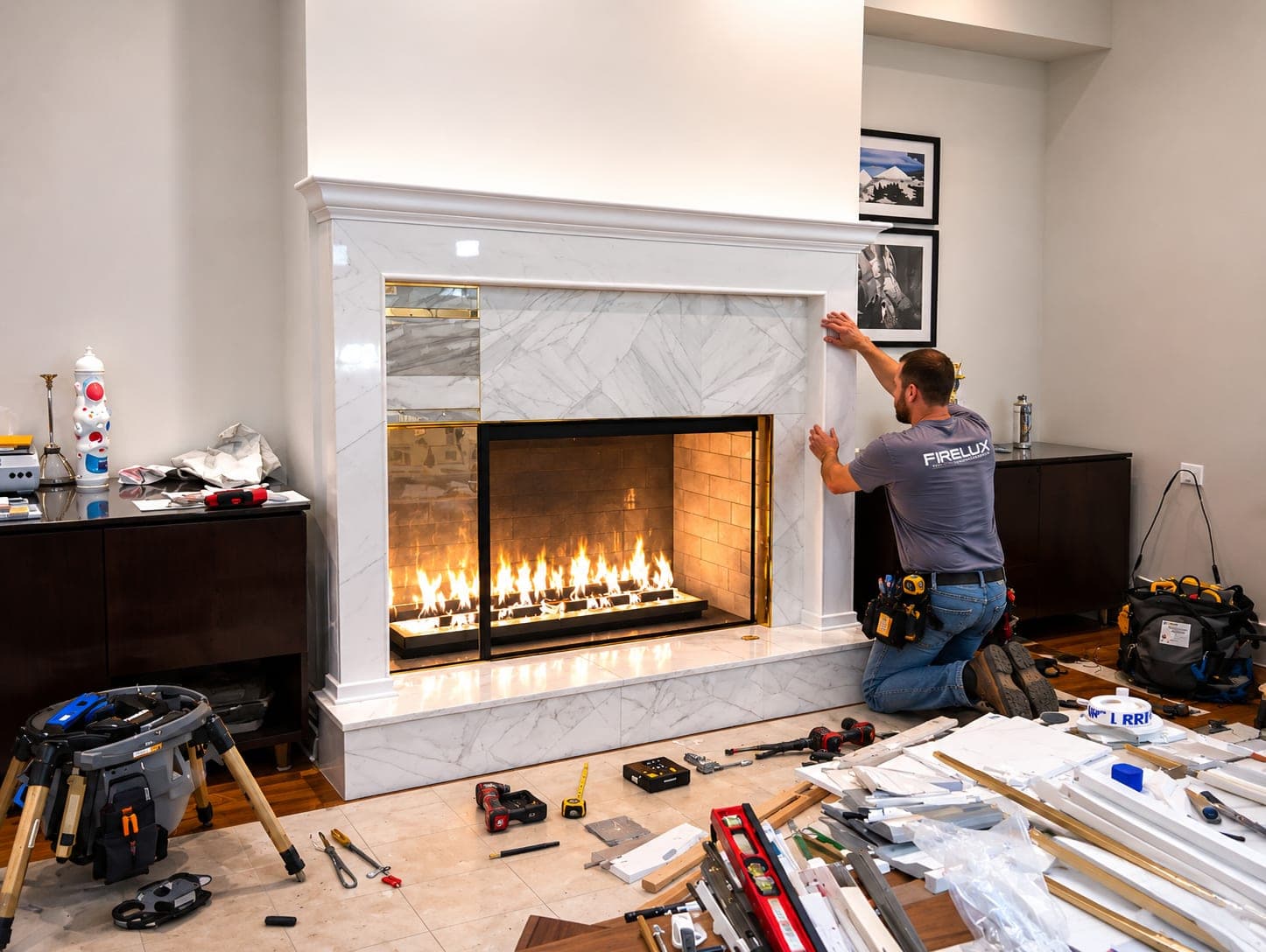 Fireplace installation