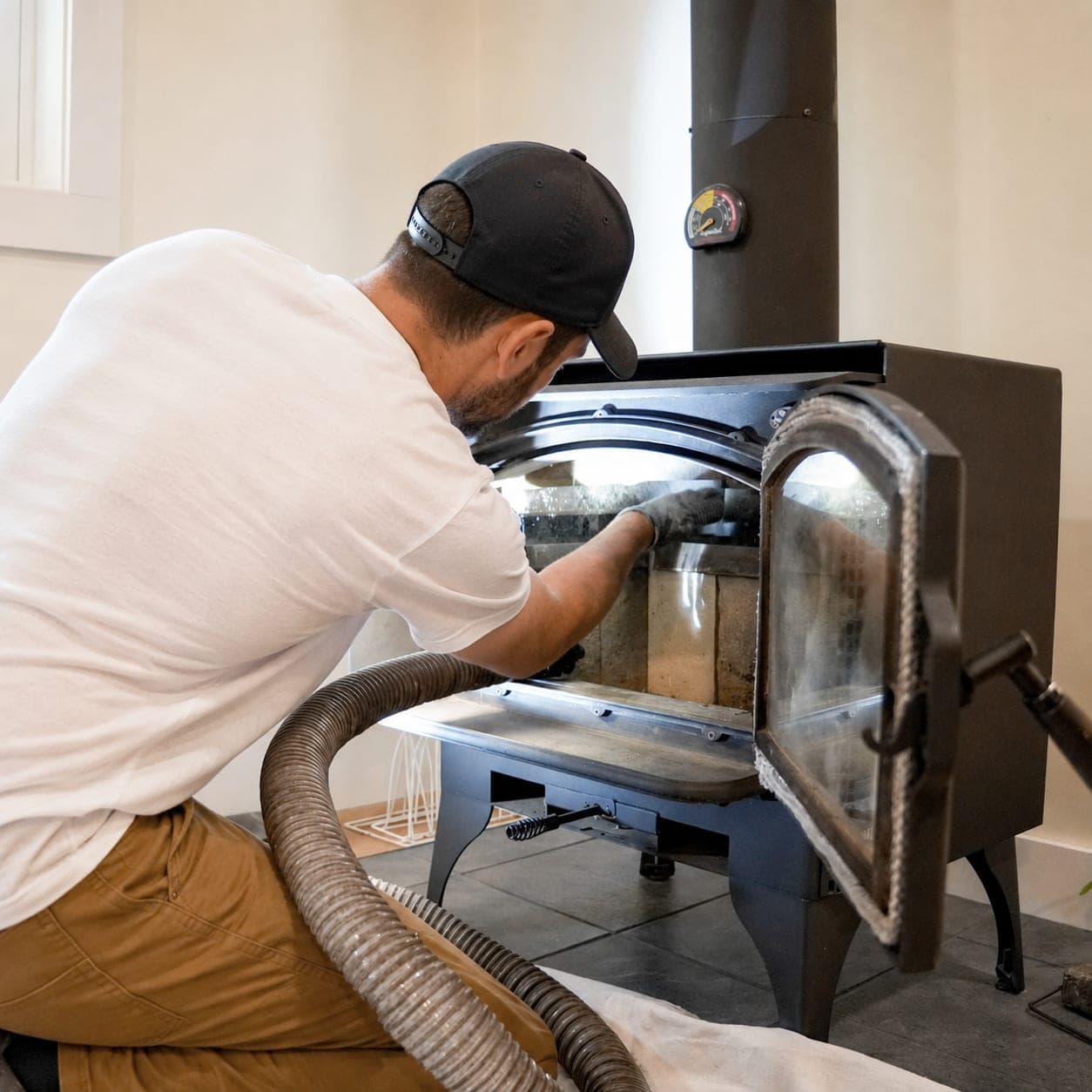 Wood stove cleaning